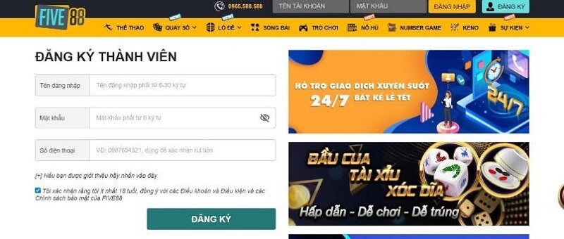 Chi tiết các bước đăng ký FIVE88 trong một nốt nhạc 1 Truy Cập Five88 Theo Đường Dẫn Chuẩn Để Không Gặp Sự Cố