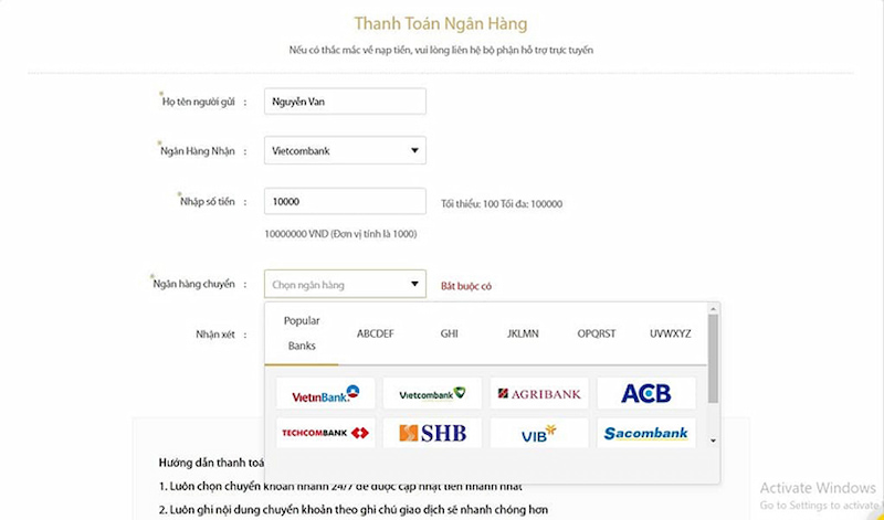 VN138 - Sân chơi cá cược đình đám năm 2023 cho mọi người 5 Hướng Dẫn Nạp Tiền Vn138