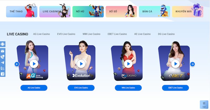 TF88 - Nhà cái xanh chín với nhiều khuyến mãi KHỦNG 5 Live Casino