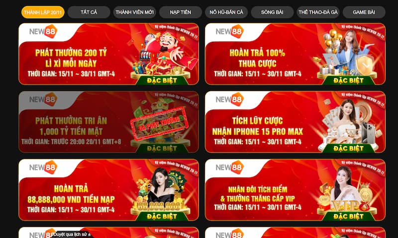 New88 - Nhà cái cá cược uy tín và xanh chín hiện nay 4 Điểm Qua Khuyến Mãi Đang Hot Tại New88