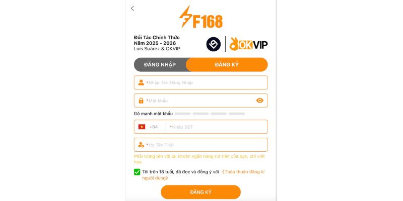 F168 - Nhà Cái Cá Cược Uy Tín Thuộc Liên Minh OKVIP 7 Thao Tác Thực Hiện Để Tạo Tài Khoản Đăng Ký